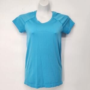 Lululemon Teal Blue Swiftly Tech Short-Sleeve Shirt 2.0 Hip Length Women's 4